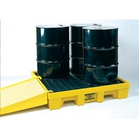 Eagle Manufacturing Company 1645 Eagle Four Drum Polyethylene Spill Control Low Profile Pallet Unit With Grating And Min. 66 Gal